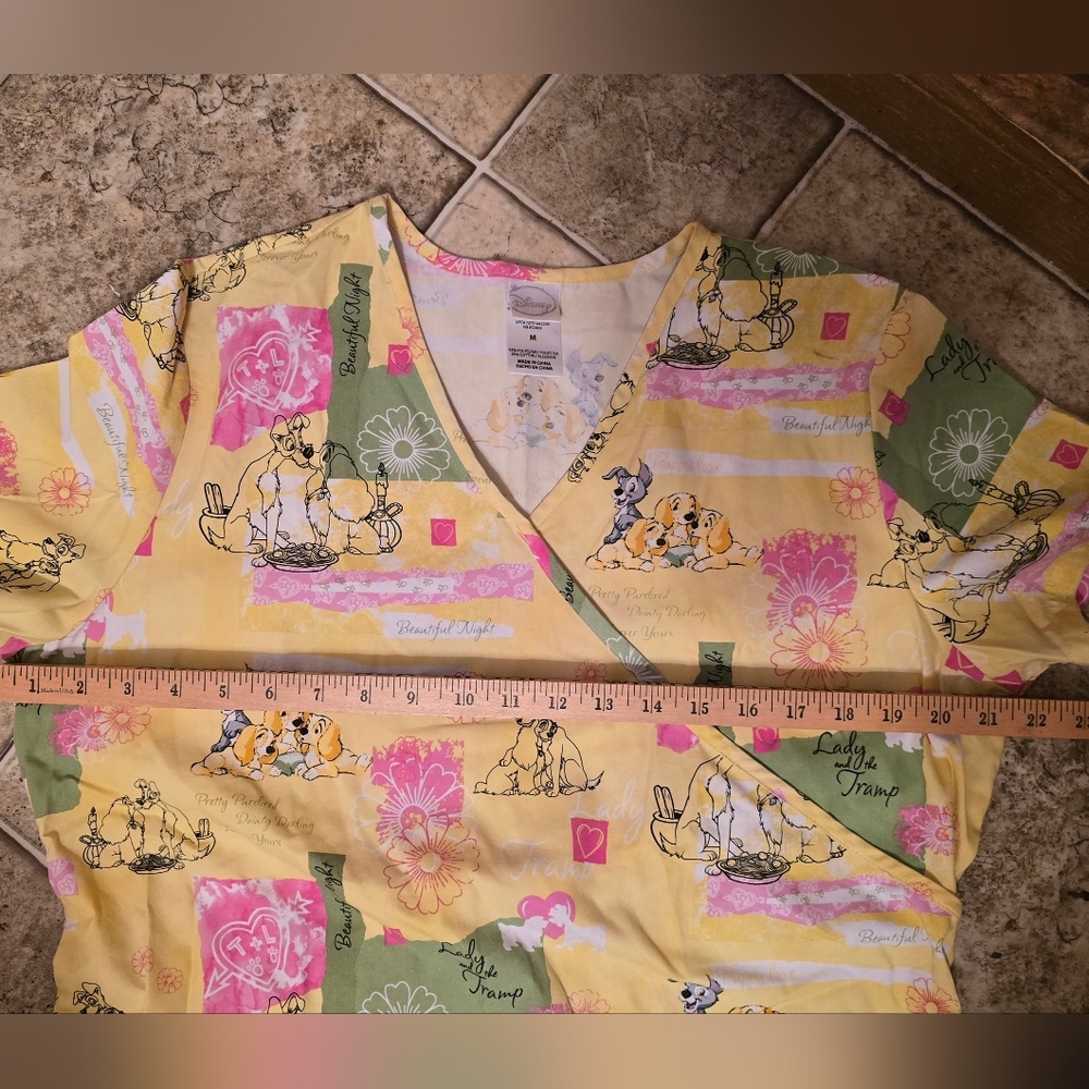 Disney Lady And The Tramp Scrub Top with Whimsical Print - Medium - Picture 5 of 5